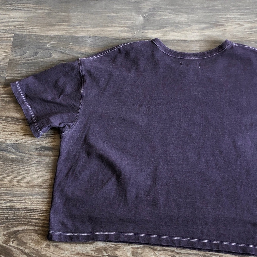 Madewell Oversized Tee Dark Purple Wash Short Sleeve Cotton AI228 - Picture 6 of 10